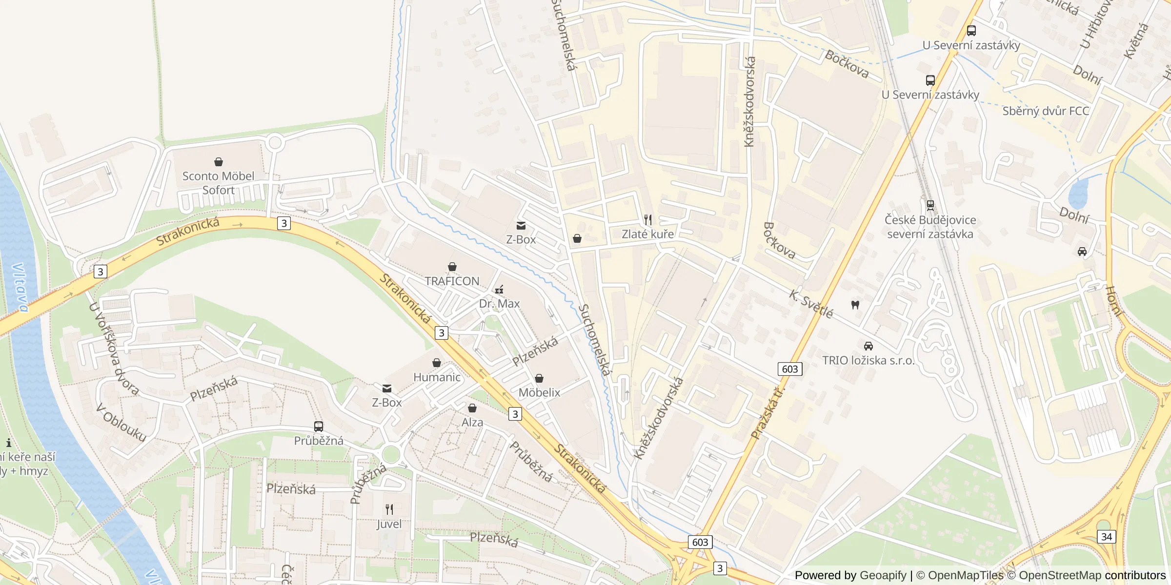 Mapa: Suchomelská 534/4, 370 04 České Budějovice-České Budějovice 3